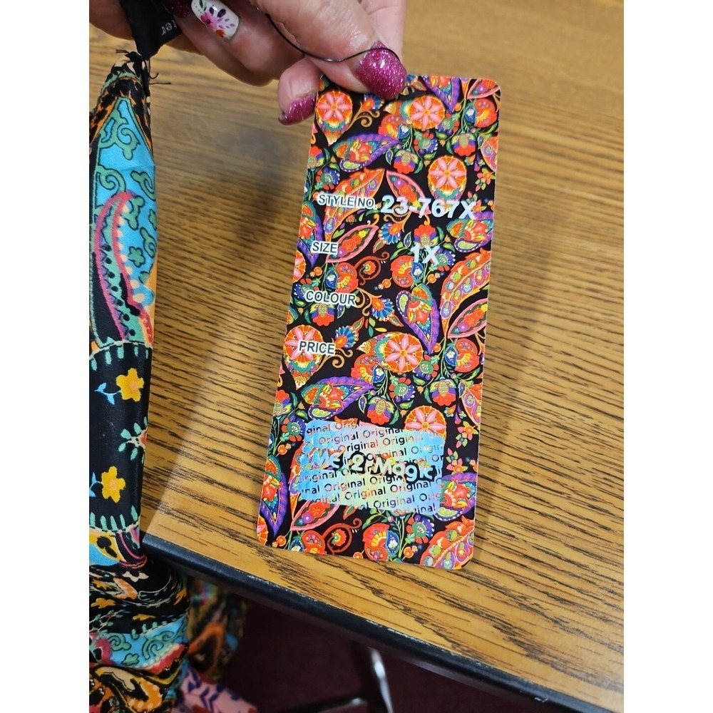NWT ME 2 MAGIC Tiered Bohemian Maxi Dress Multicolor Grn Blue Blk Floral Paisley - Picture 6 of 6